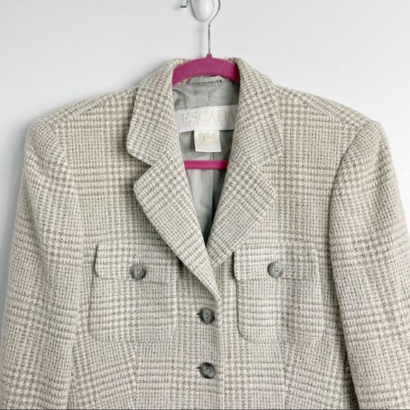 Escada Plaid Wool Blend Blazer - Picture 2 of 13